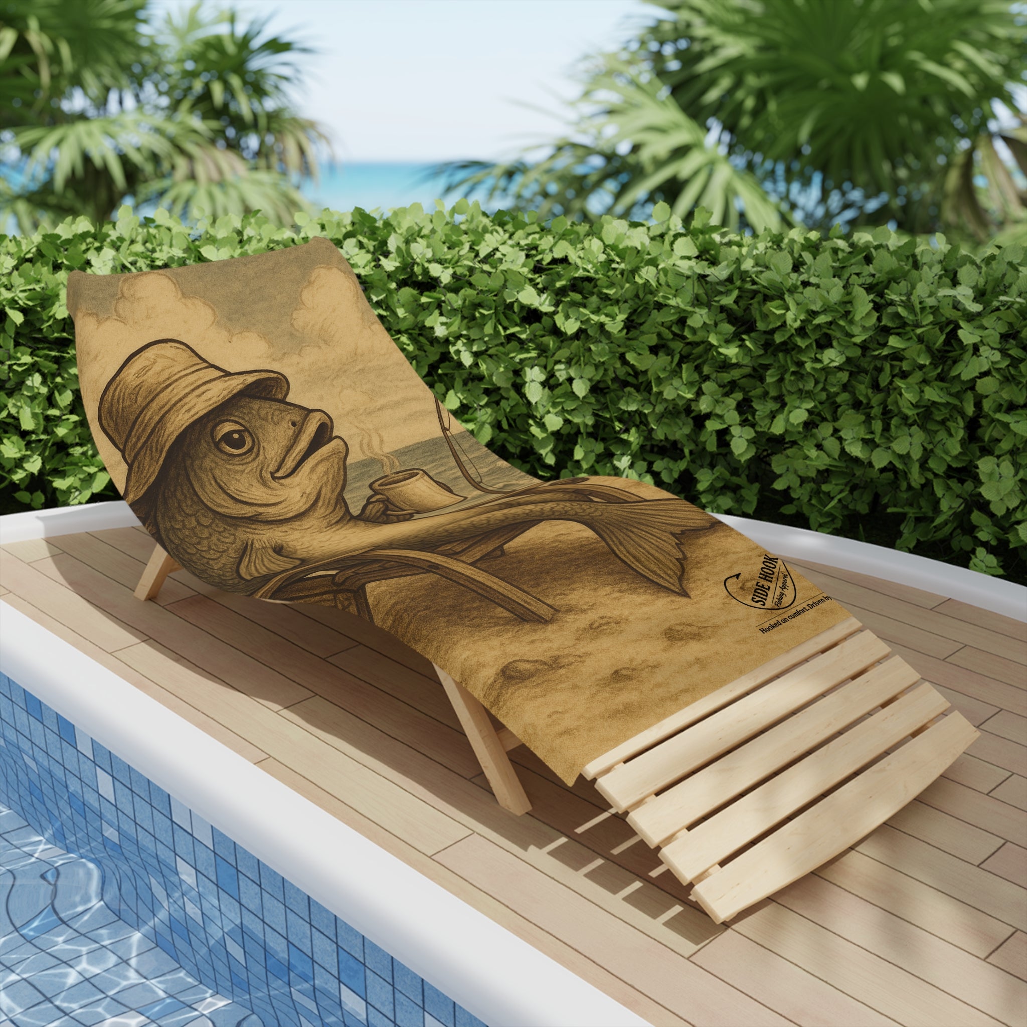 “Hooked on Caffeine” SideHook Beach Towel