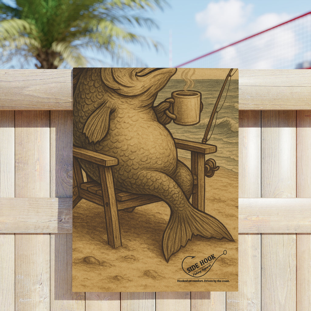 “Hooked on Caffeine” SideHook Beach Towel