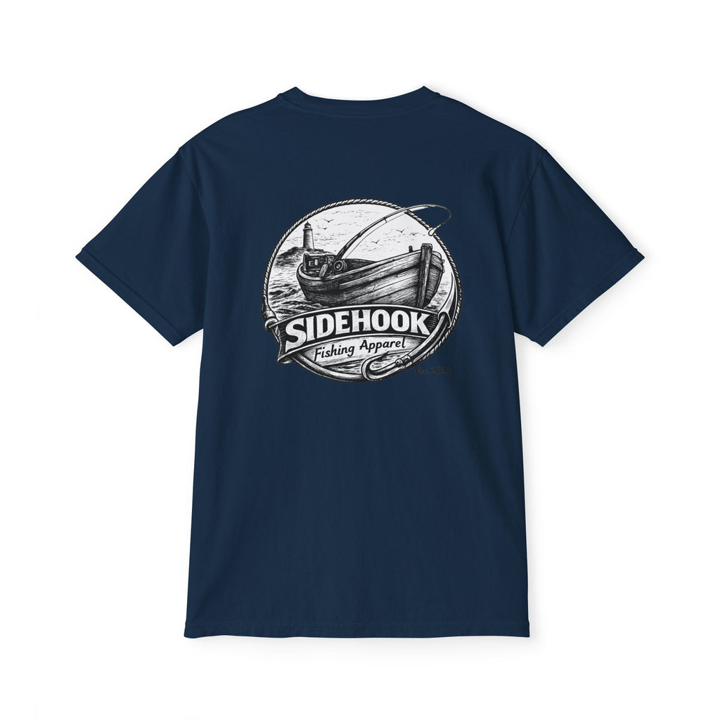 Fishing Pocket T‑Shirt — 'SIDEHOOK' Vintage Boat Logo
