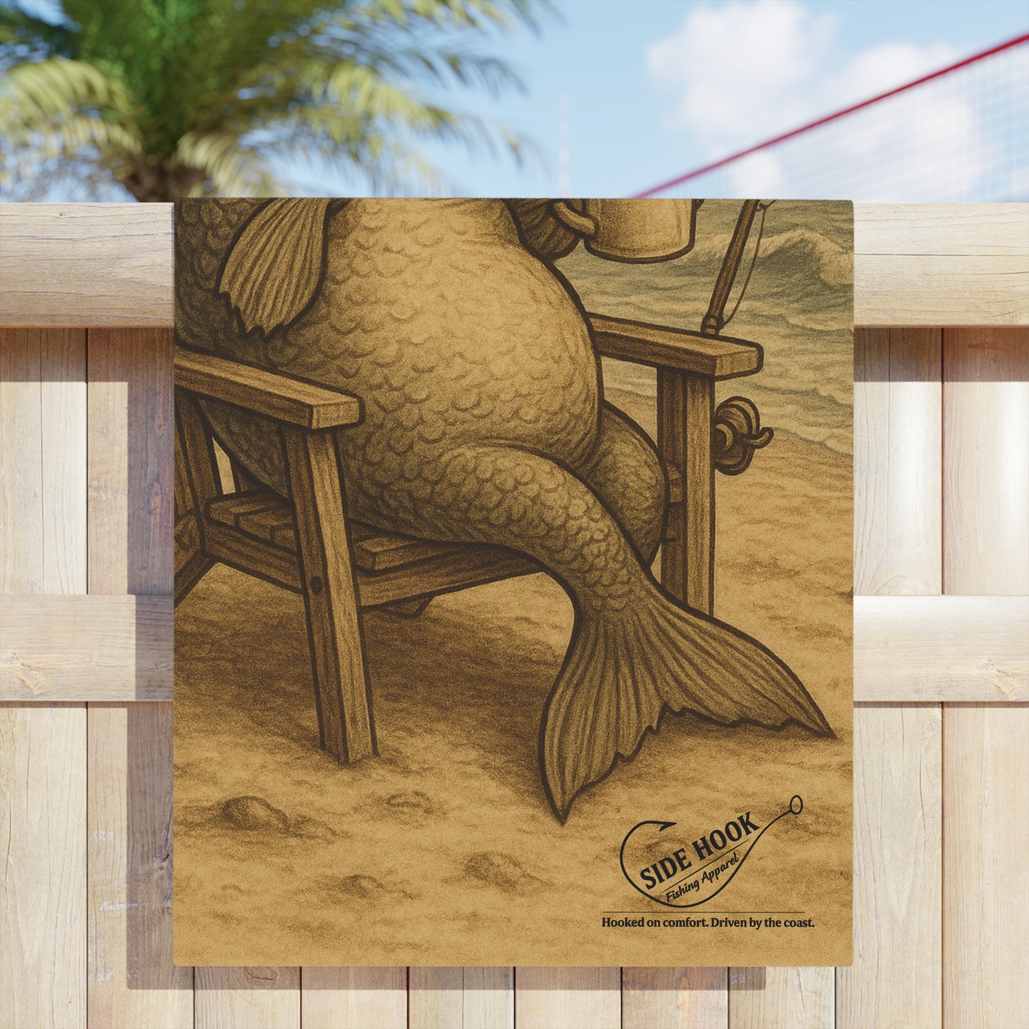 “Hooked on Caffeine” SideHook Beach Towel