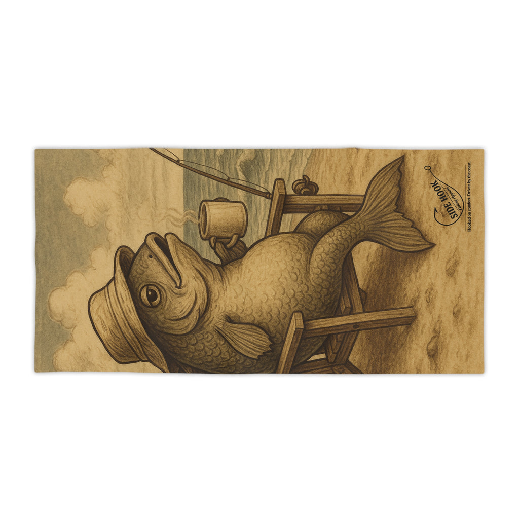 “Hooked on Caffeine” SideHook Beach Towel