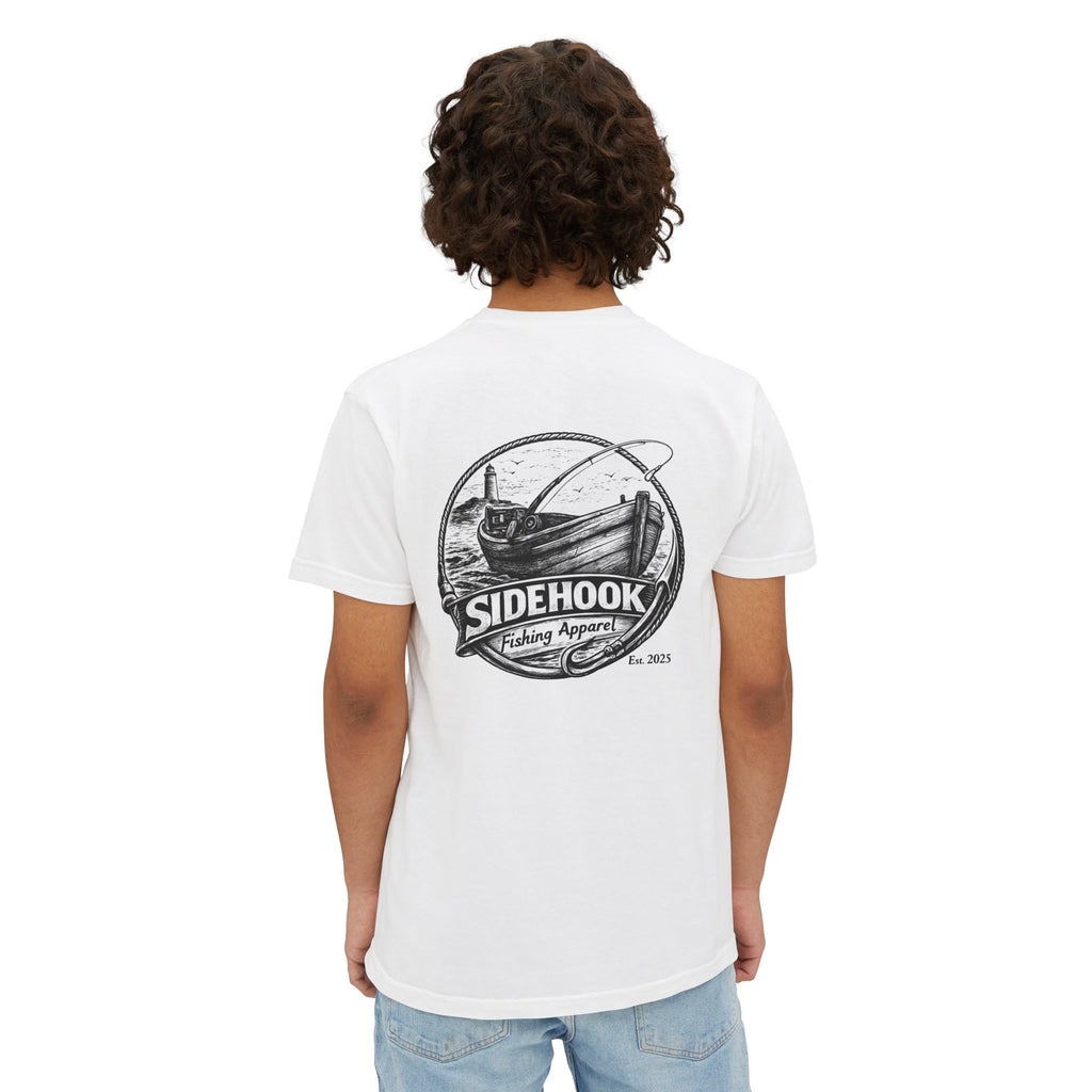 Fishing Pocket T‑Shirt — 'SIDEHOOK' Vintage Boat Logo