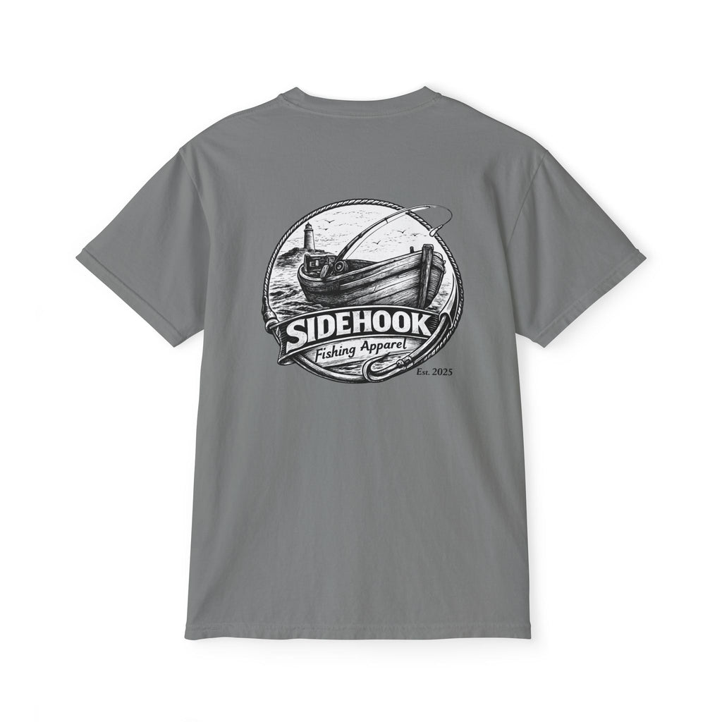 Fishing Pocket T‑Shirt — 'SIDEHOOK' Vintage Boat Logo