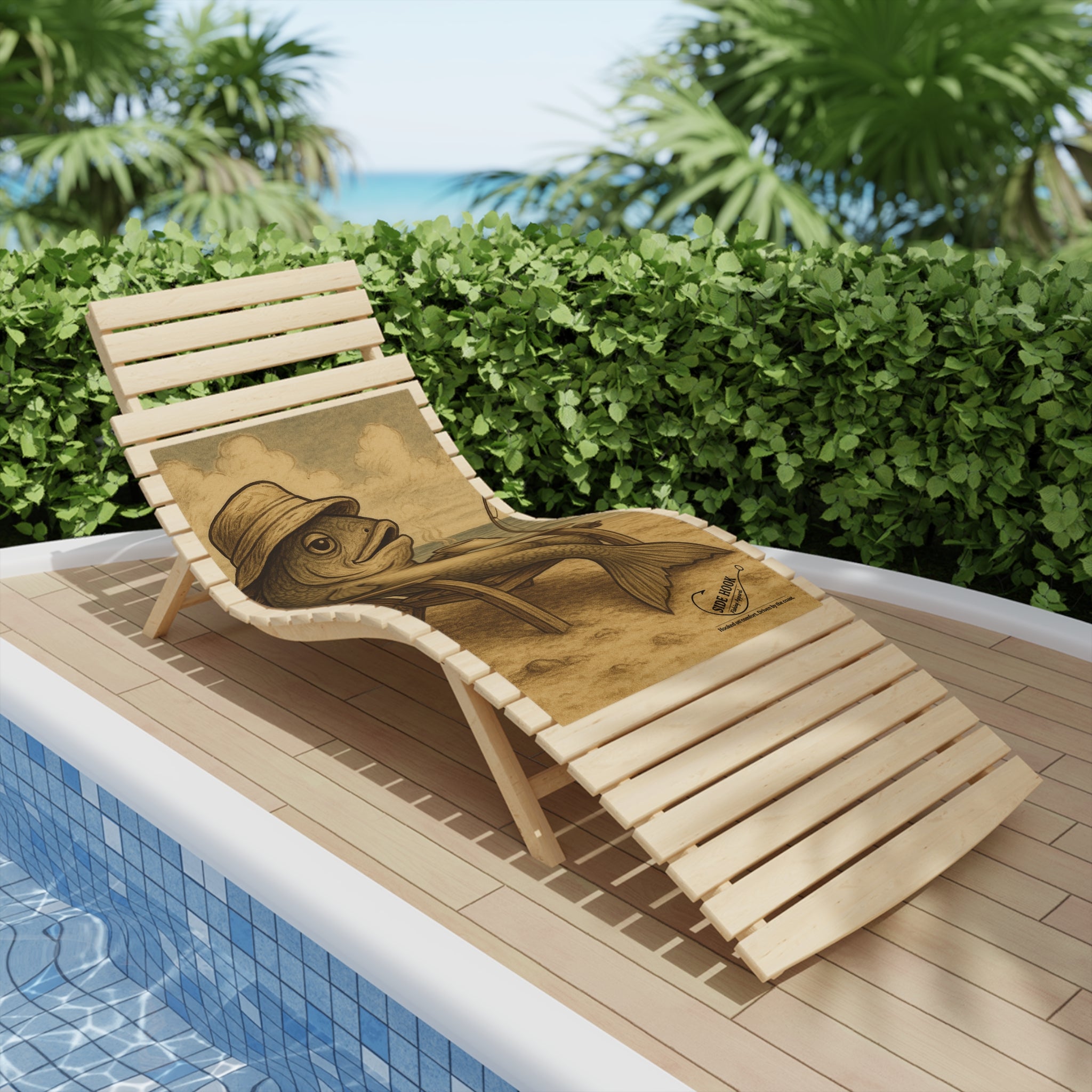 “Hooked on Caffeine” SideHook Beach Towel